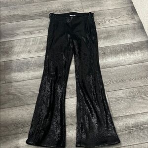 Elegant sequin Black Flare Women's pants